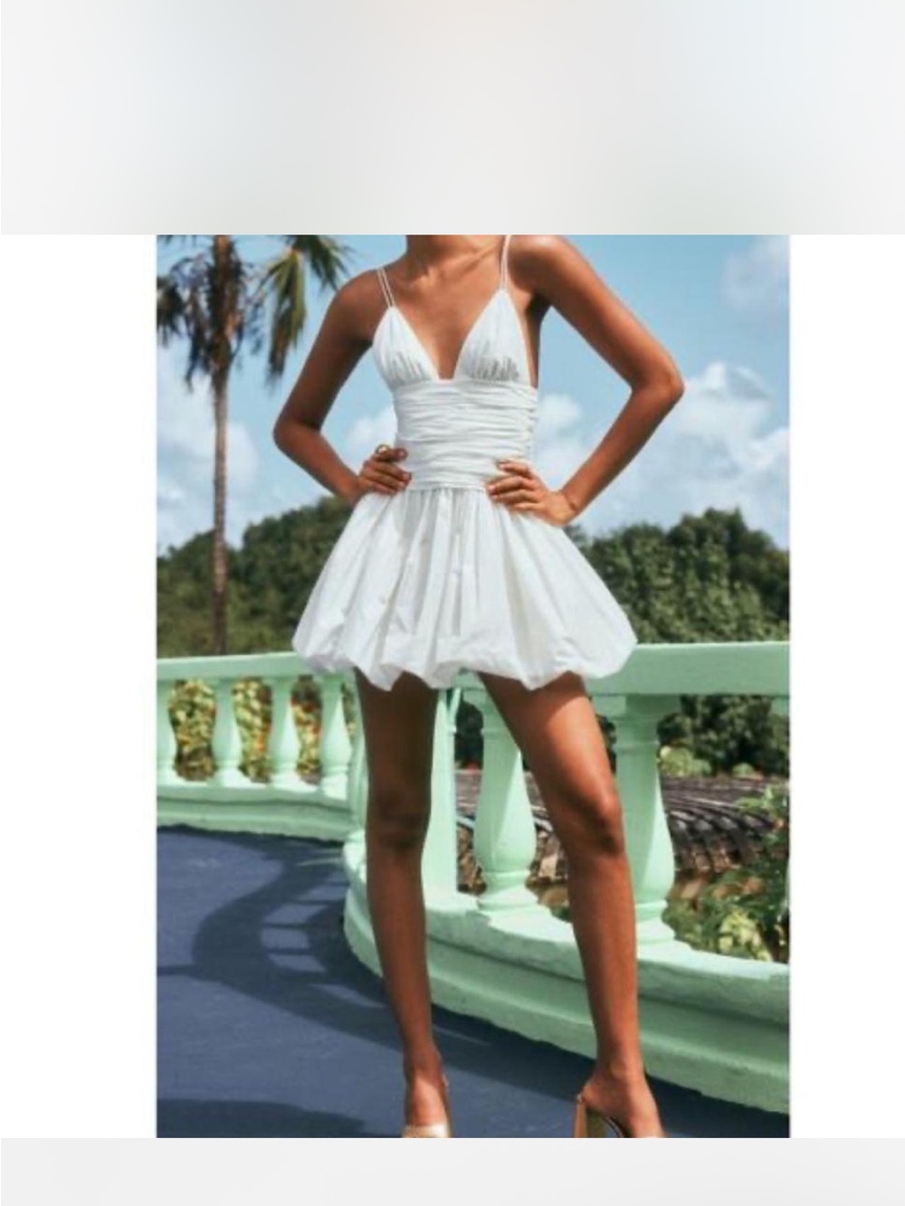 STAUD White Mini Bubble Dress